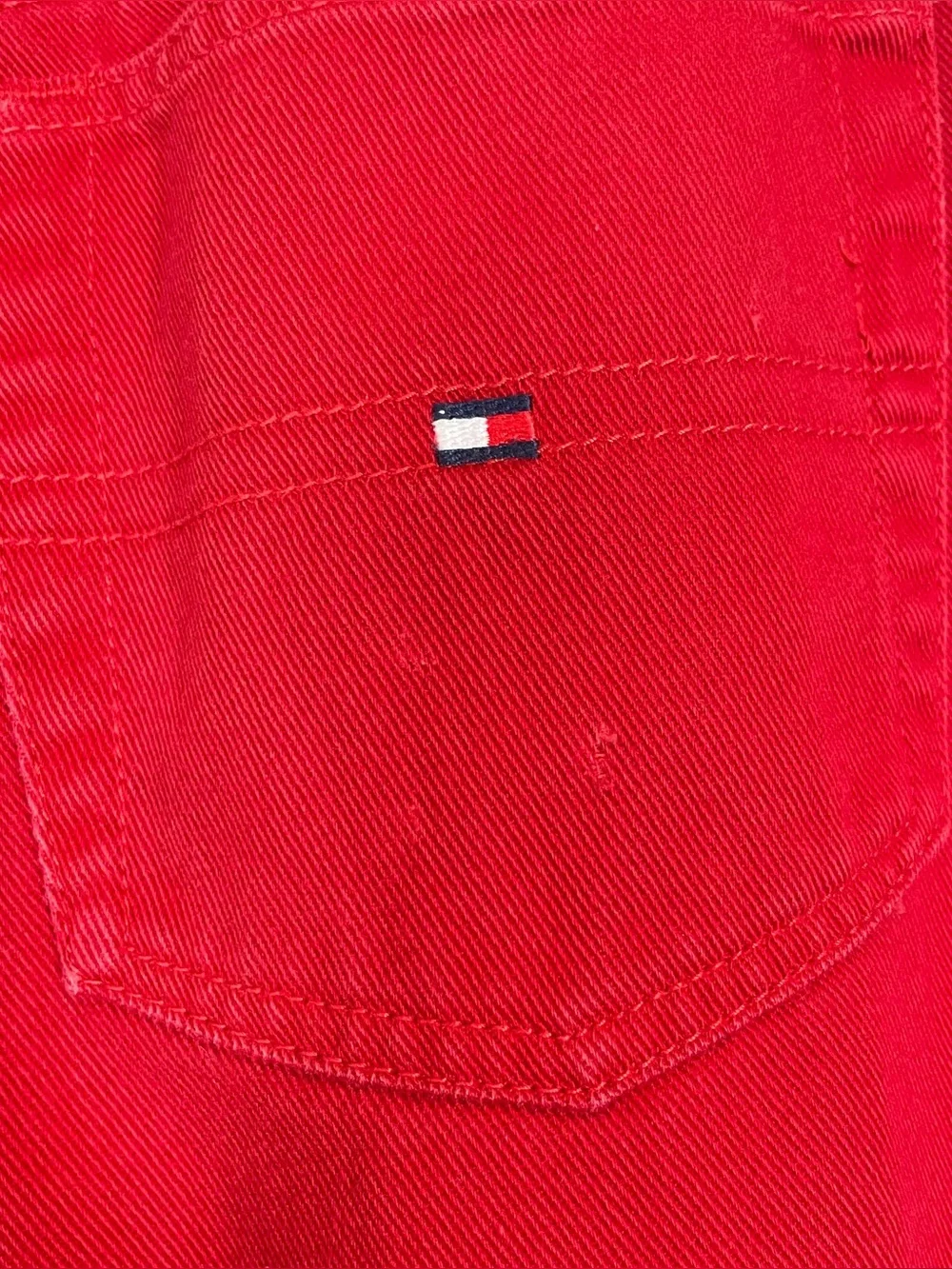 Y2K Tommy Hilfiger Size 8 Red Straight Leg Mid Rise 100% Cotton Jeans